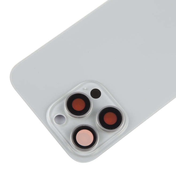 For iPhone 15 Pro Max Battery Back Cover with Camera Lens Cover + MagSafe Magnet(Titanium)
