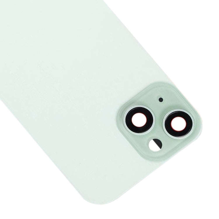 For iPhone 15 Plus Glass Battery Back Cover with Flash Bracket + Wireless Charging Module(Green)