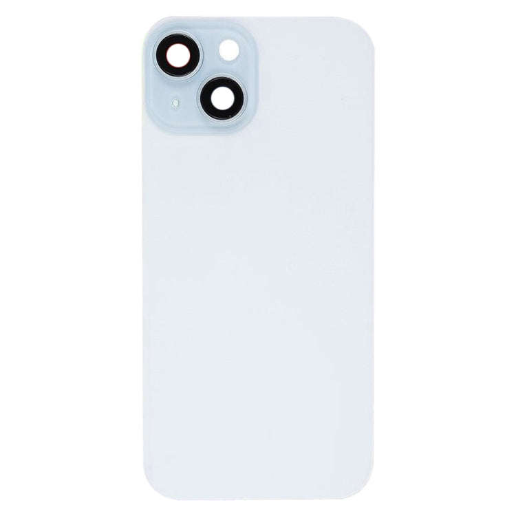 For iPhone 15 Plus Glass Battery Back Cover with Flash Bracket + Wireless Charging Module(Blue)