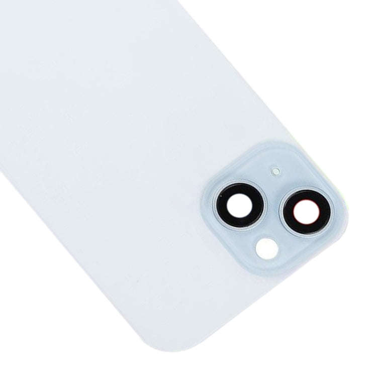 For iPhone 15 Plus Glass Battery Back Cover with Flash Bracket + Wireless Charging Module(Blue)