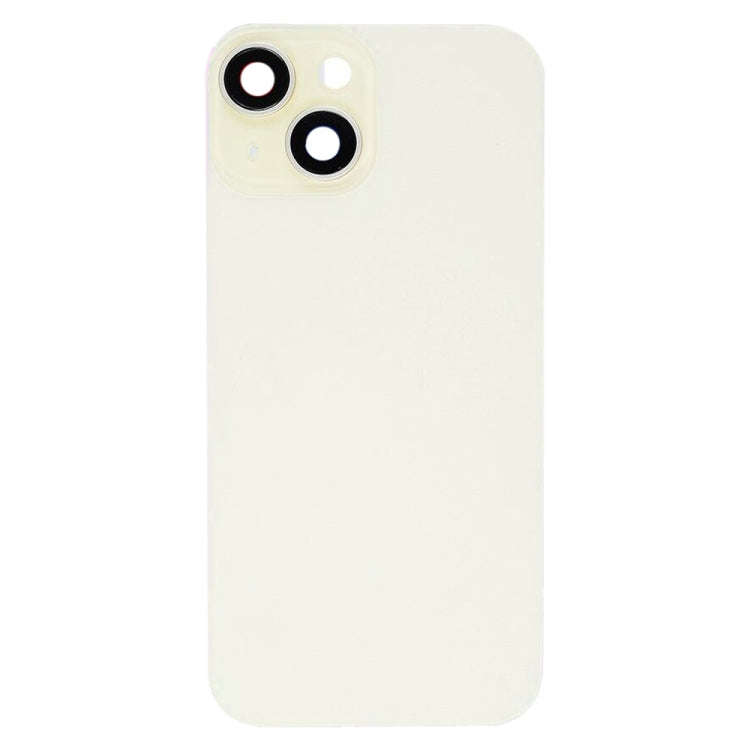 For iPhone 15 Plus Glass Battery Back Cover with Flash Bracket + Wireless Charging Module(Yellow)