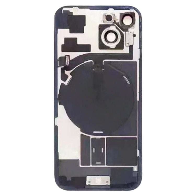For iPhone 15 Glass Battery Back Cover with Flash Bracket + Wireless Charging Module(Black)