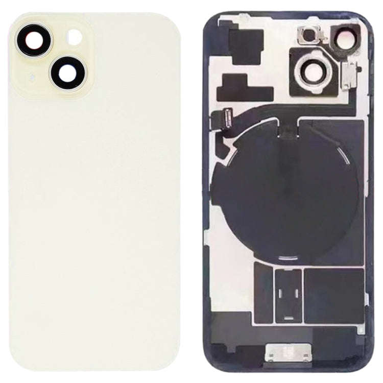 For iPhone 15 Glass Battery Back Cover with Flash Bracket + Wireless Charging Module(Yellow)