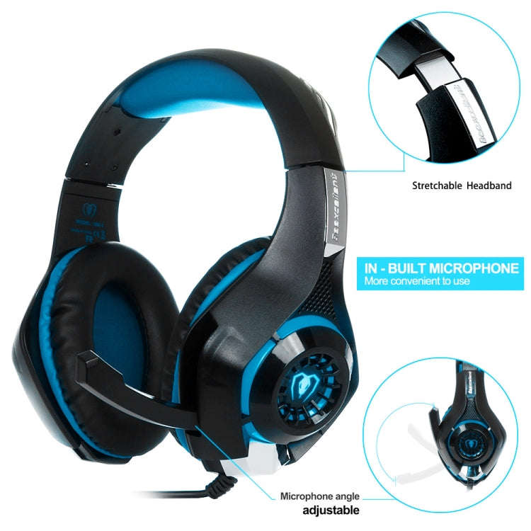 Beexcellent GM-1 Stereo Bass Gaming Wired Headphone with Microphone & LED Light, For PS4, Smartph...