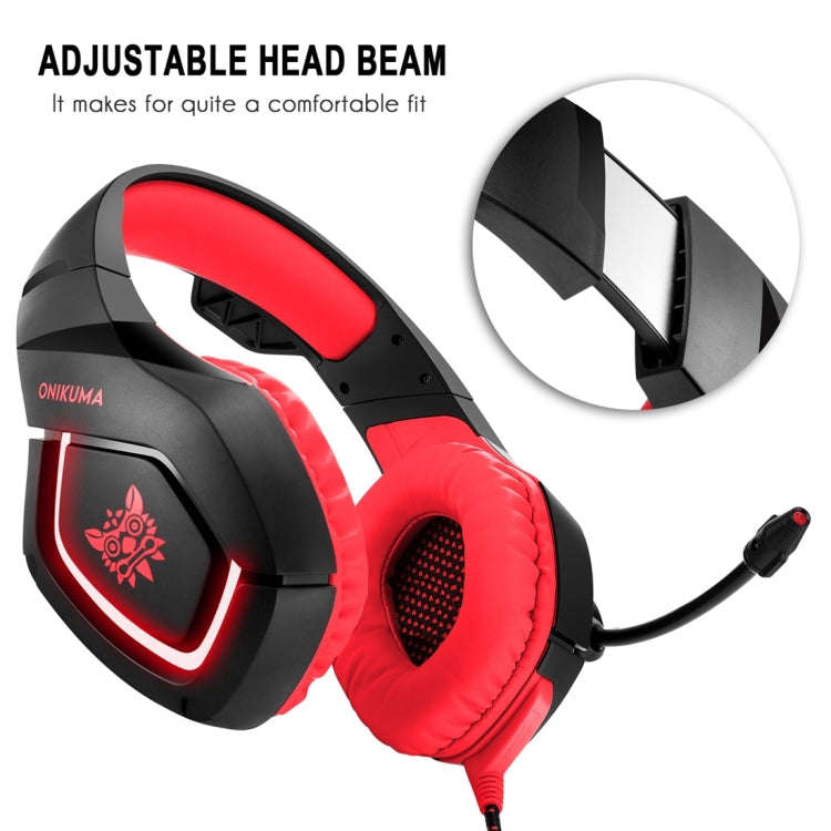 ONIKUMA K1B 3.5mm Plug Stereo USB LED Light Headphone with Microphone, For PS4, Smartphone, Table...