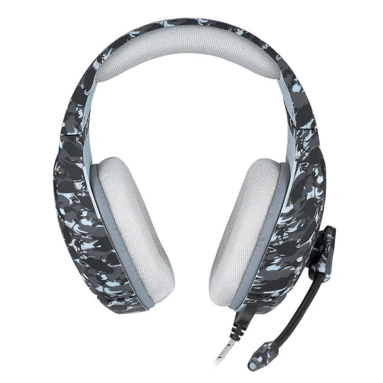 ONIKUMA K1-B Deep Bass Noise Canceling Camouflage Gaming Headphone with Microphone(Grey)