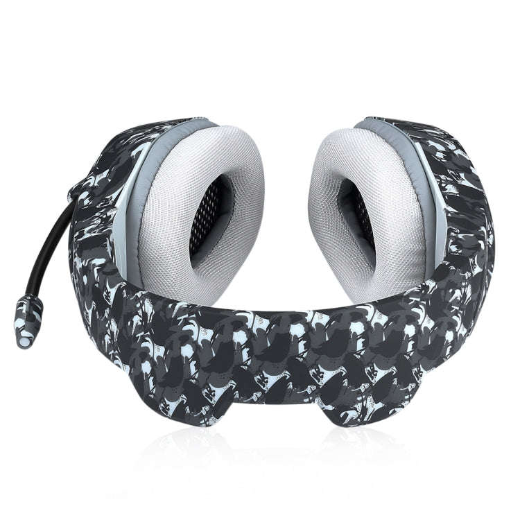 ONIKUMA K1-B Deep Bass Noise Canceling Camouflage Gaming Headphone with Microphone(Grey)