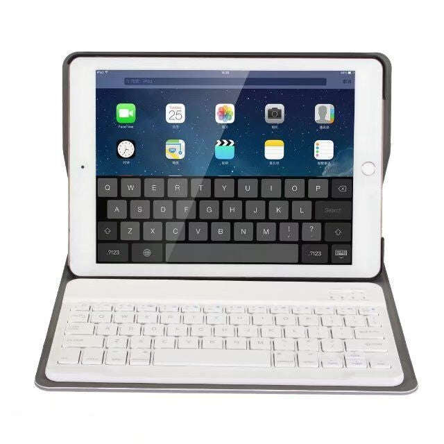 Detachable Bluetooth Keyboard + Horizontal Flip Leather Tablet Case with Holder for iPad Pro 9.7 ...