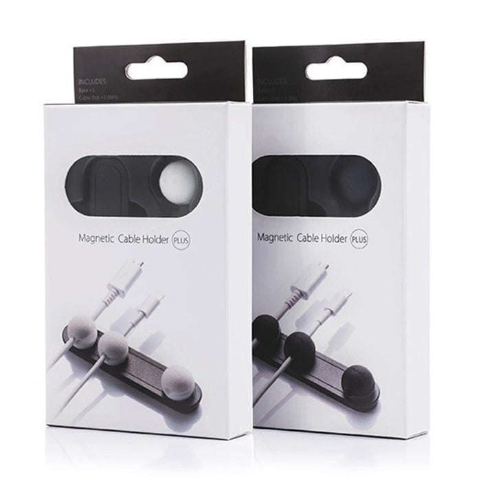 Magnetic Wire Take-up Cable Winder Magnetic Holder Desktop Storage(Black)