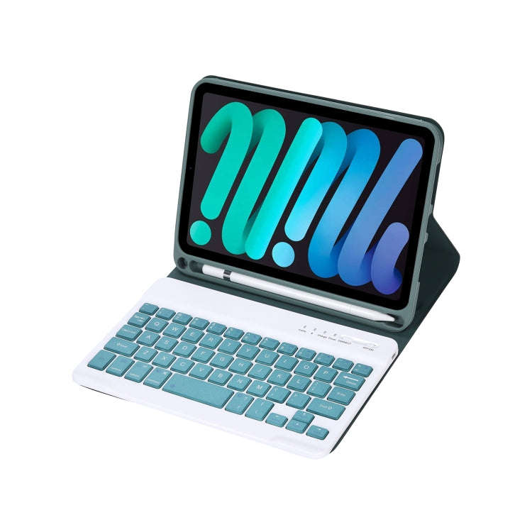 C06B Ultra-thin Candy Colors Bluetooth Keyboard Tablet Case for iPad mini 6 / mini 7 , with Stand...