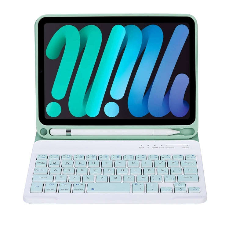 C06B Ultra-thin Candy Colors Bluetooth Keyboard Tablet Case for iPad mini 6 / mini 7 , with Stand...