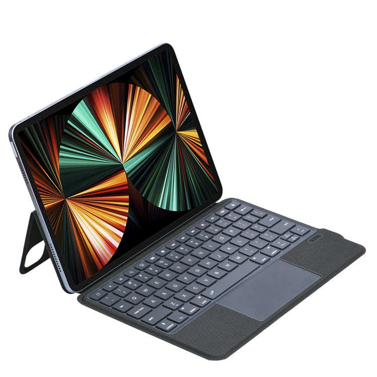 P3125-6 Grid Bluetooth Keyboard Leather Case with Touch Pad For iPad Air 11 2024 / Air 5 10.9 202...