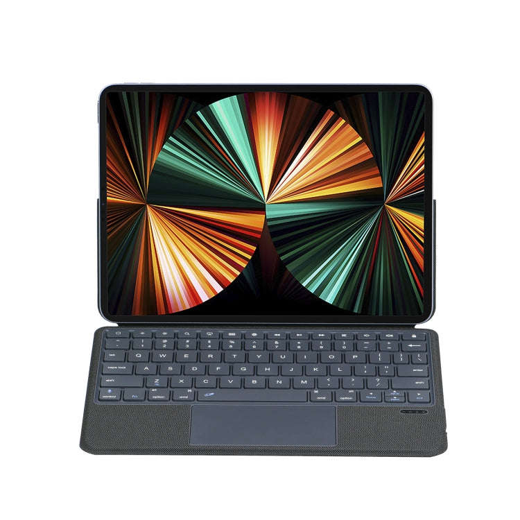 P3125-6 Grid Bluetooth Keyboard Leather Case with Touch Pad For iPad Air 11 2024 / Air 5 10.9 202...
