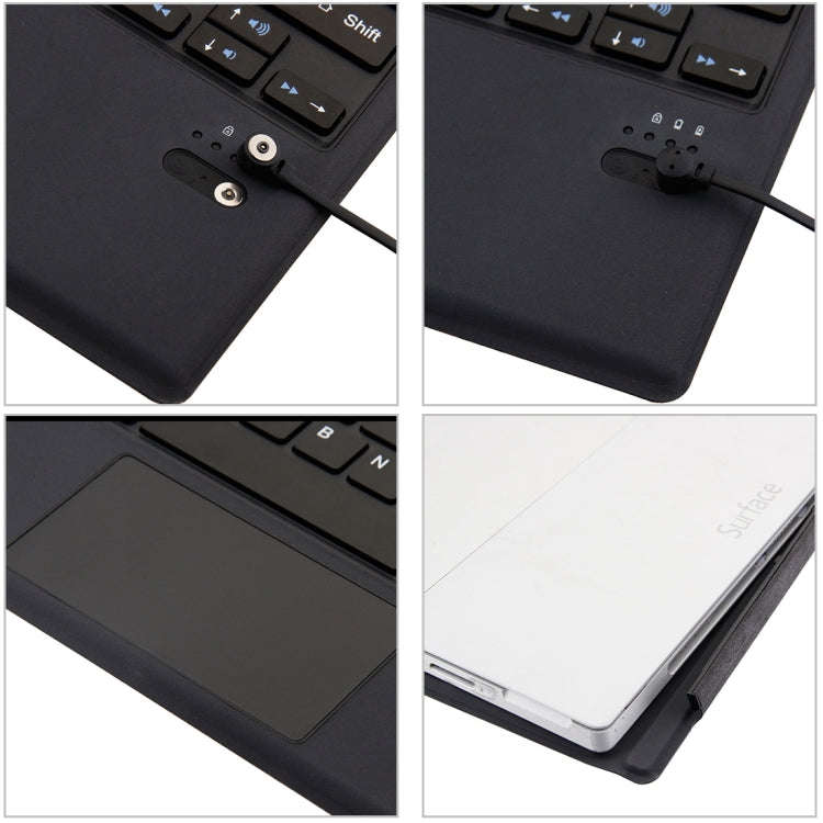 1089A Magnetic Charging Bluetooth V3.0 Keyboard + Microfiber Leather Tablet Case for Microsoft Su...