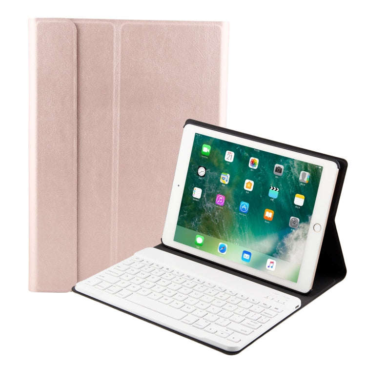 FT-1030 Bluetooth 3.0 ABS Brushed Texture Keyboard + Skin Texture Leather Tablet Case for iPad Ai...