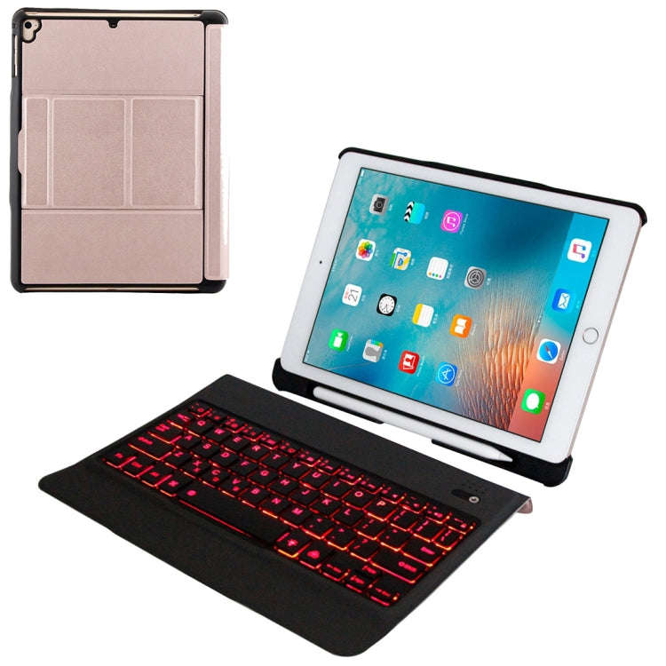 T-201D Detachable Bluetooth 3.0 Ultra-thin Keyboard + Lambskin Texture Leather Tablet Case for iP...