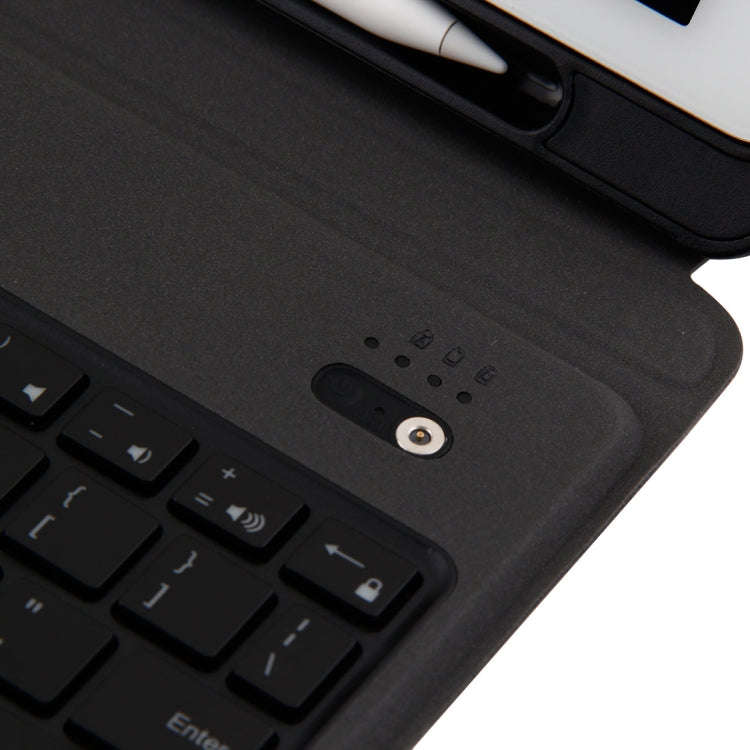 T-201D Detachable Bluetooth 3.0 Ultra-thin Keyboard + Lambskin Texture Leather Tablet Case for iP...