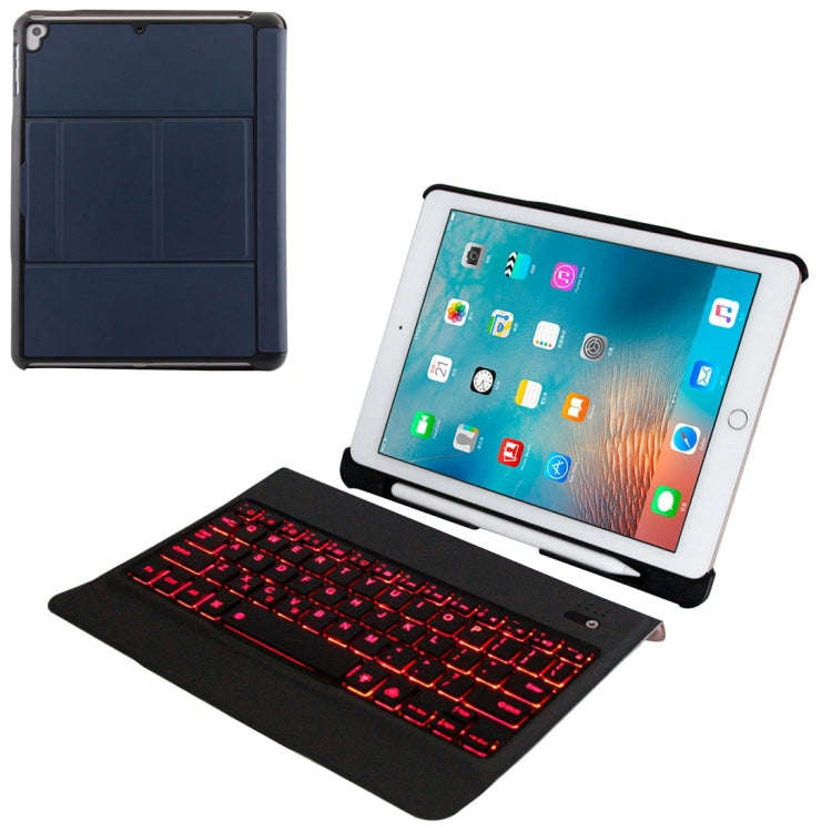 T-201D Detachable Bluetooth 3.0 Ultra-thin Keyboard + Lambskin Texture Leather Tablet Case for iP...