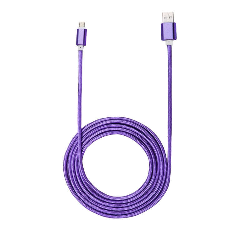 2m Woven Style Metal Head 84 Cores 8 Pin to USB 2.0 Data / Charger Cable(Purple)