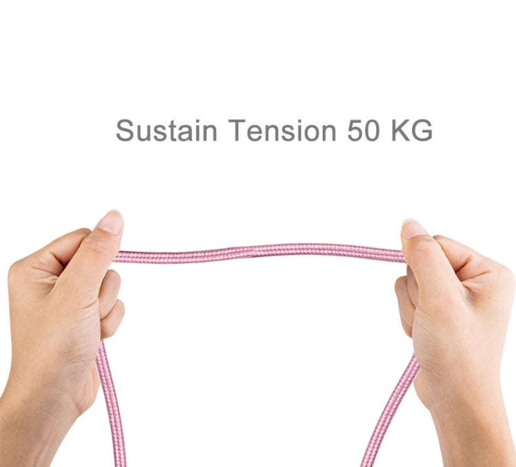 2m Woven Style Metal Head 84 Cores 8 Pin to USB 2.0 Data / Charger Cable(Rose Gold)