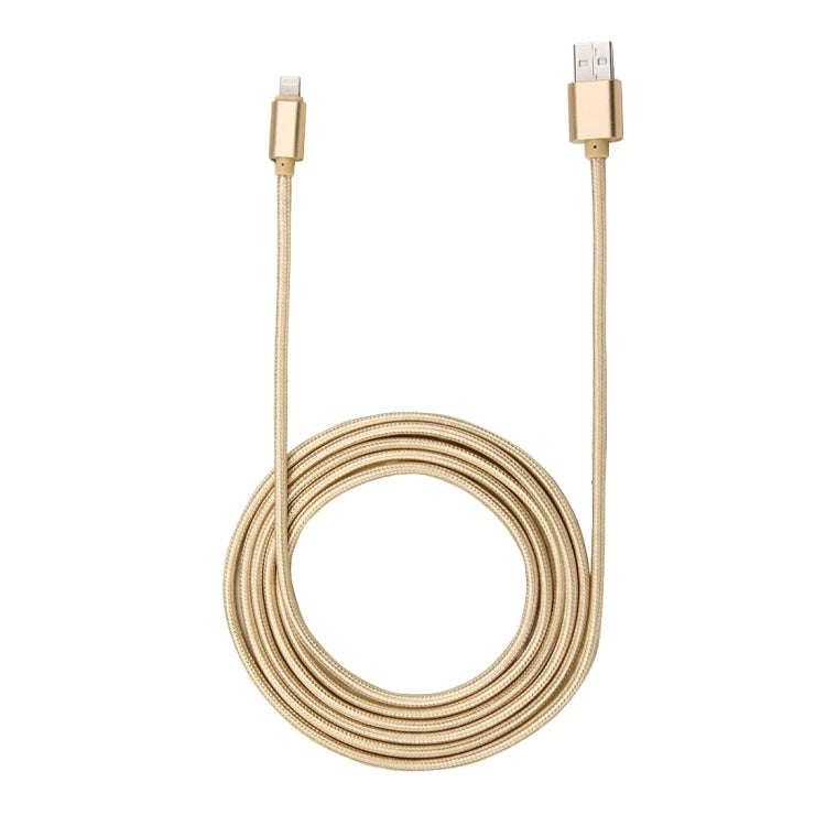 1m Woven Style Metal Head 84 Cores 8 Pin to USB 2.0 Data / Charger Cable(Gold)