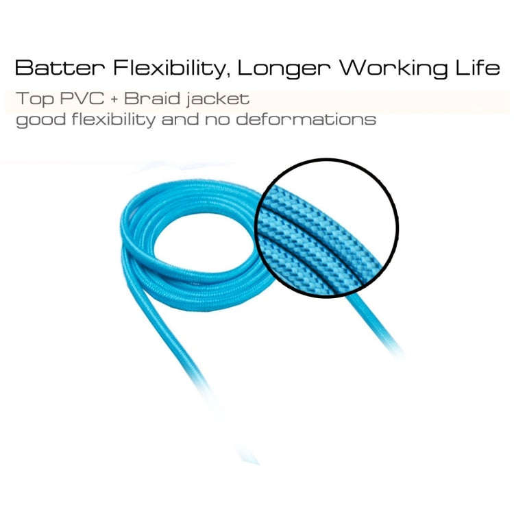 1m 3A Woven Style Metal Head 8 Pin to USB Data / Charger Cable(Blue)