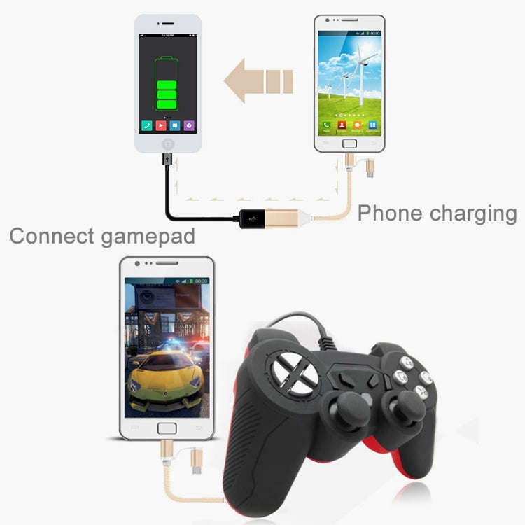 1M Multi-functional Mimao 8pin & Micro USB to OTG & USB 2.0 Data Sync Cable USB Charging Cable, F...