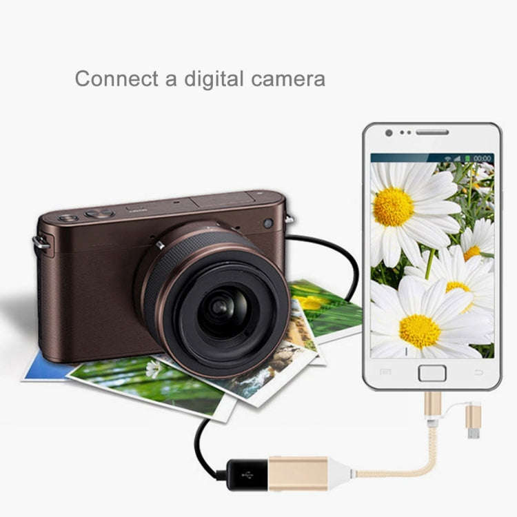 1M Multi-functional Mimao 8pin & Micro USB to OTG & USB 2.0 Data Sync Cable USB Charging Cable, F...