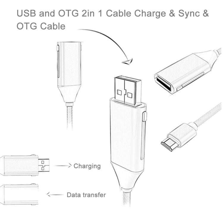 1M Multi-functional Mimao 8pin & Micro USB to OTG & USB 2.0 Data Sync Cable USB Charging Cable, F...