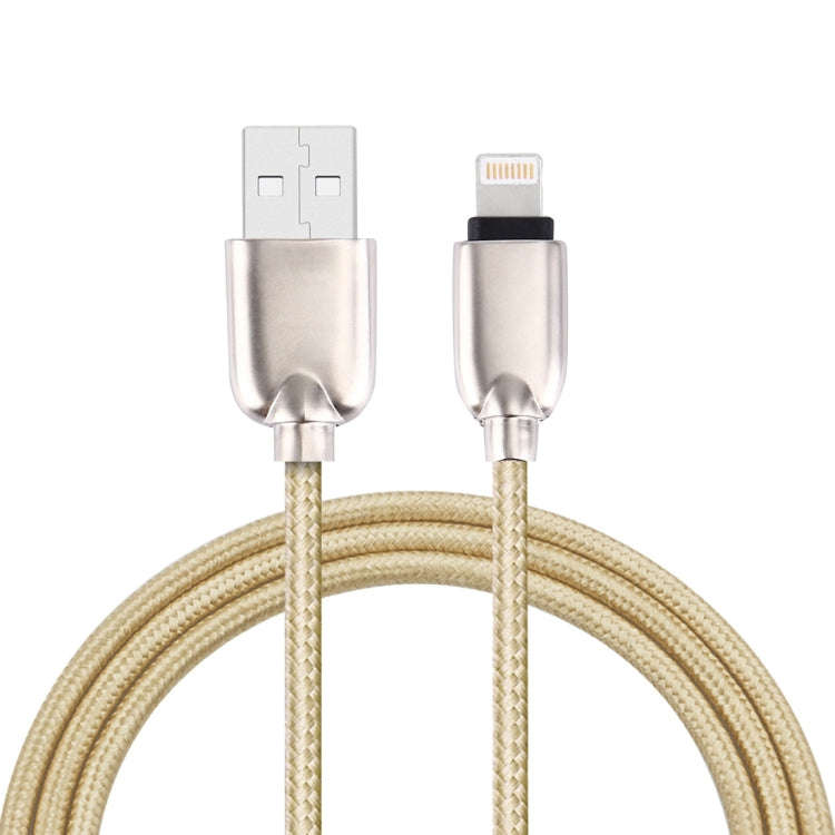 1m Woven 108 Copper Cores 8 Pin to USB Data Sync Charging Cable for iPhone, iPad(Gold)