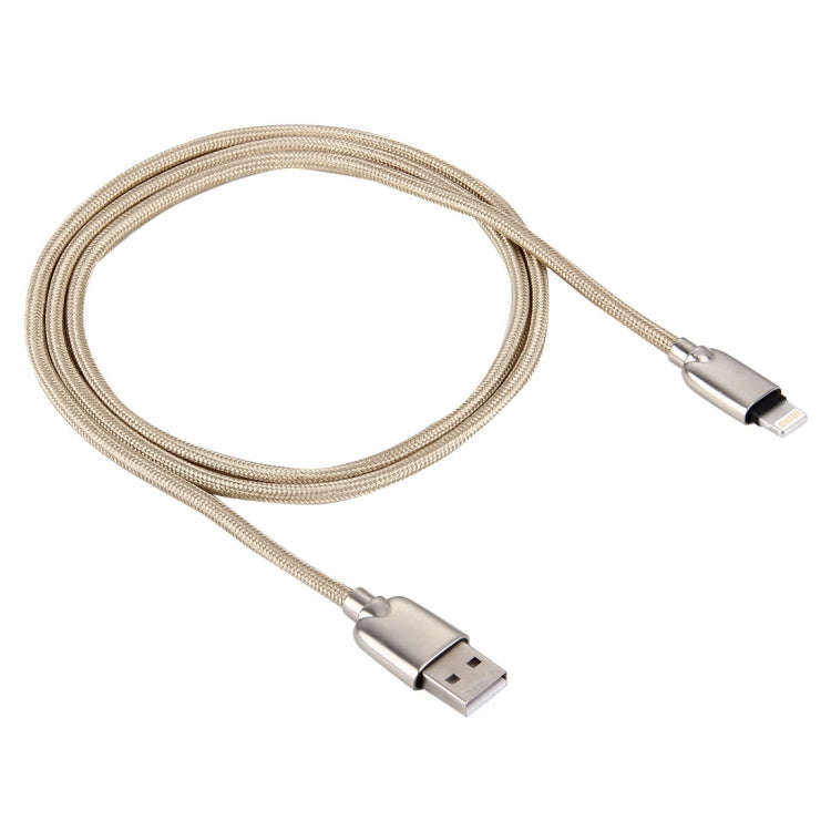1m Woven 108 Copper Cores 8 Pin to USB Data Sync Charging Cable for iPhone, iPad(Gold)