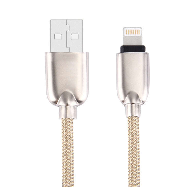 1m Woven 108 Copper Cores 8 Pin to USB Data Sync Charging Cable for iPhone, iPad(Gold)