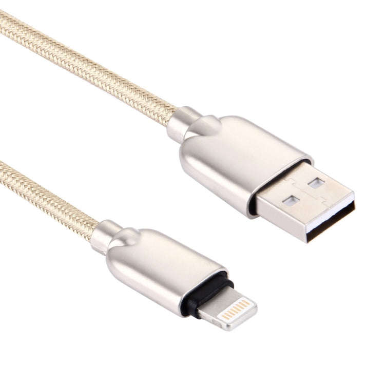 1m Woven 108 Copper Cores 8 Pin to USB Data Sync Charging Cable for iPhone, iPad(Gold)