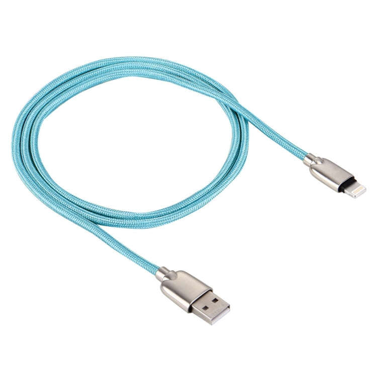 1m Woven 108 Copper Cores 8 Pin to USB Data Sync Charging Cable for iPhone, iPad(Blue)