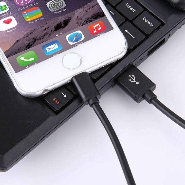 1m 3A 8 Pin to USB Data Sync Charging Cable for iPhone, iPad, Diameter: 4 cm(Black)