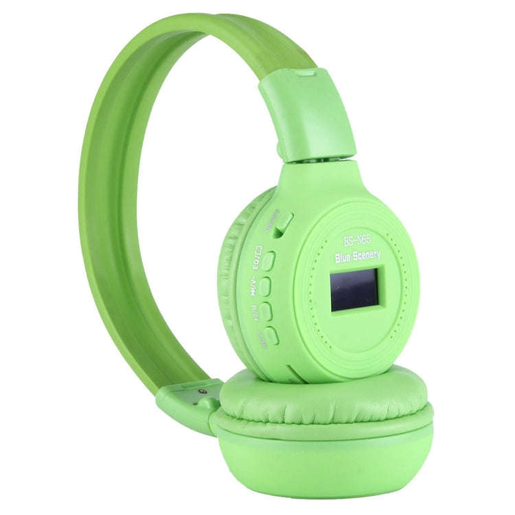 BS-N65 Headband Folding Stereo HiFi Wireless Headphone Headset with LCD Screen & TF Card Slot & L...