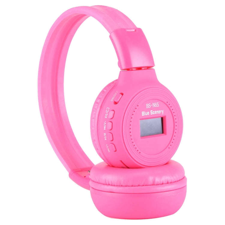 BS-N65 Headband Folding Stereo HiFi Wireless Headphone Headset with LCD Screen & TF Card Slot & L...
