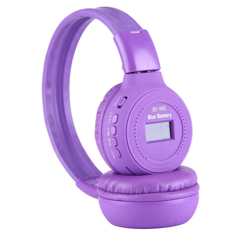 BS-N65 Headband Folding Stereo HiFi Wireless Headphone Headset with LCD Screen & TF Card Slot & L...