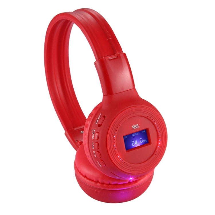 BS-N65 Headband Folding Stereo HiFi Wireless Headphone Headset with LCD Screen & TF Card Slot & L...