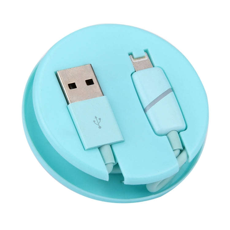 1m Circular Bobbin Gift Box Style 8 Pin to USB Data Sync Cable with Indicator for iPhone, iPad(Blue)