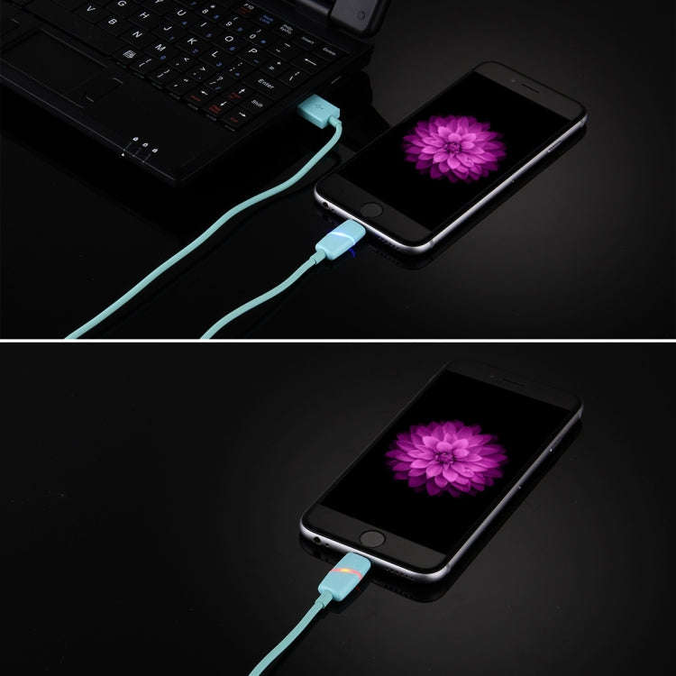 1m Circular Bobbin Gift Box Style 8 Pin to USB Data Sync Cable with Indicator for iPhone, iPad(Blue)
