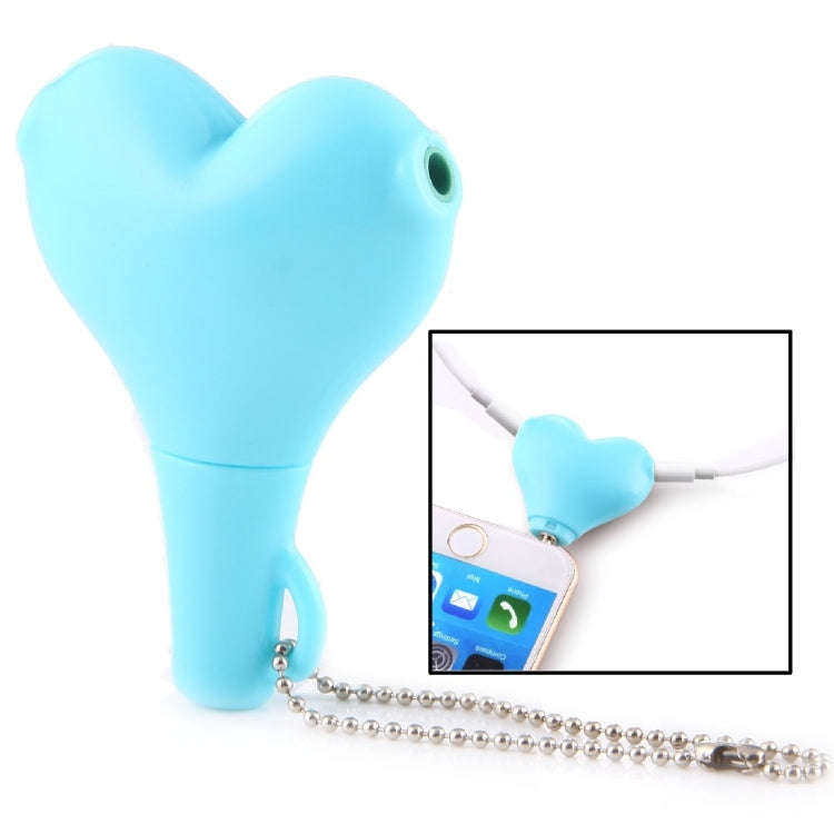 1 Male to 2 Females 3.5mm Jack Plug Multi-function Heart Shaped Earphone Audio Video Splitter Ada...