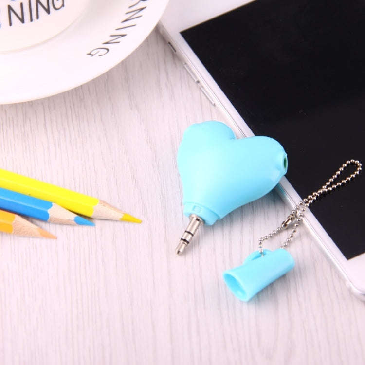 1 Male to 2 Females 3.5mm Jack Plug Multi-function Heart Shaped Earphone Audio Video Splitter Ada...