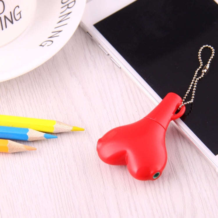 1 Male to 2 Females 3.5mm Jack Plug Multi-function Heart Shaped Earphone Audio Video Splitter Ada...