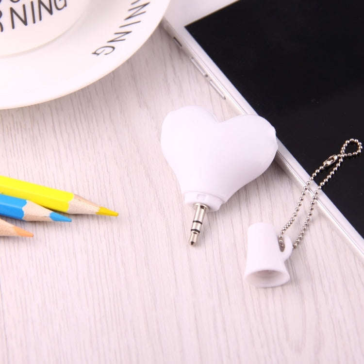 1 Male to 2 Females 3.5mm Jack Plug Multi-function Heart Shaped Earphone Audio Video Splitter Ada...