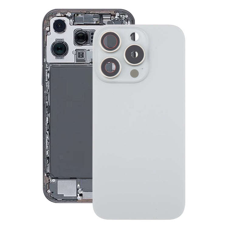 For iPhone 16 Pro Max Original Glass Battery Back Cover with Camera Lens Cover(Silver)