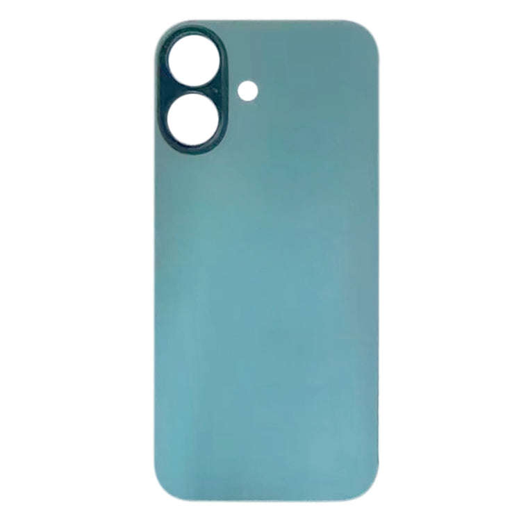 For iPhone 16 Easy Replacement Big Camera Hole Glass Back Battery Cover(Green)