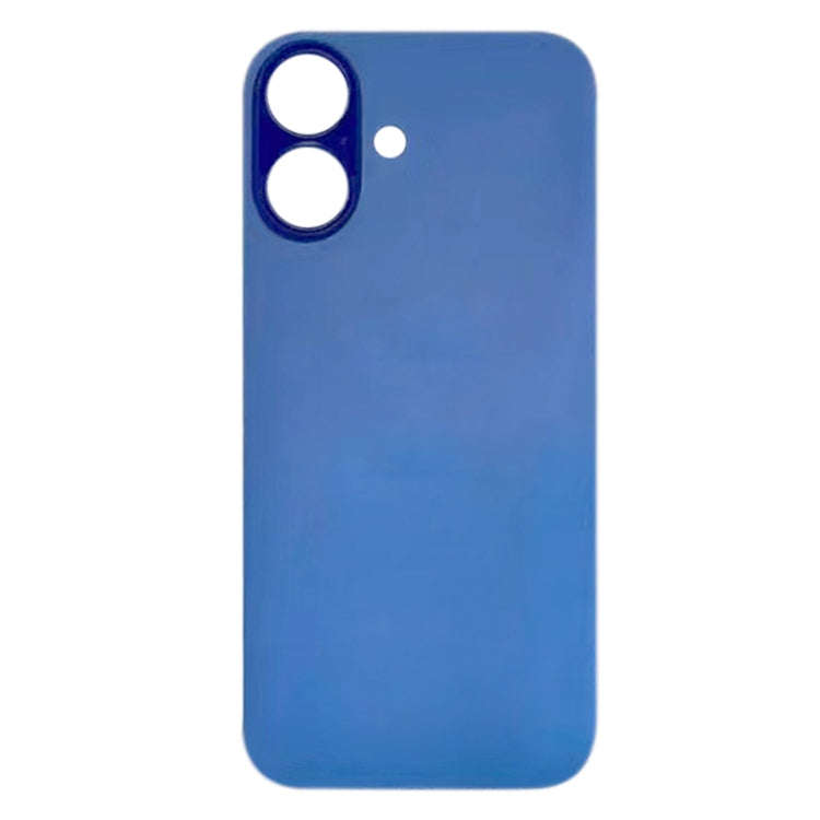For iPhone 16 Easy Replacement Big Camera Hole Glass Back Battery Cover(Blue)