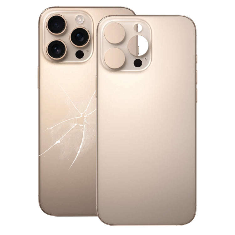 For iPhone 16 Pro Easy Replacement Big Camera Hole Glass Back Battery Cover(Gold)