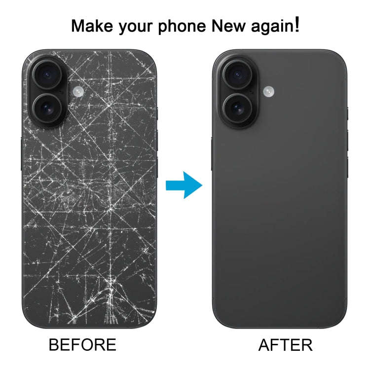 For iPhone 16 Battery Back Cover with Camera Lens Cover(Cyan)